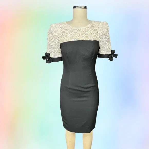 Nah Nah Dresses | Vintage 80s Nah Nah Holiday Mini Dress Size 4 Petite | Color: Black/White | Size: 4p | Pm-64927864's Closet